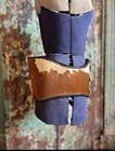 Vintage 1940s 1950s Cowprint Leather Motorcycle Kidney Belt Medium