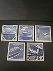 Holland America Cruise Line Blue Coaster Ships Set Of 5 Vintage Tiles