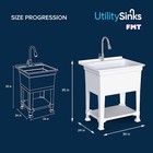 Utilitysinks Plastic 30    Freestanding Utility Sink W  Pull Faucet  Wht open Box 