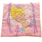 Vintage Barbie Satin Chair Back Cover Hanging Decor Panel Pink Floral 19 5x17 5