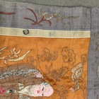 Vtg Chinese Silk Altar Banner Tapestry Wall Art Vintage China Antique 39x35    