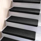 Bullnose Carpet Stair Treads 29 5 X 9 5 Inch Black Self Adhesive Non Slip