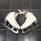Reidell Sparkle Girls Ice Skates Size 2 Junior White Pink Figure Skating