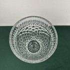 Vintage Heavy Cut Crystal Vase 9  Tall Diamond Pattern Starburst Base Clear