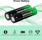 2 Pack 3 7 Volt 18650 Rechargeable Batteries High Capacity 9900 Mah Free Shippin