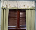 2 Pottery Barn Kids Valances 44x18 Safari Animal Appliqu  s Zoo Nursery Decor Euc