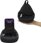 2pc Bean Bag Phone Holder Cover Soft Cell Phone Pillow Black Grey   No Filler   