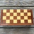 Vintage Wooden Chess Set Board Folds Into Box Carved Wooden Pieces Classic