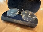 Antique Vintage Rimless Octagon Silver Metal Wire Rim Eyeglasses  Cable Temples