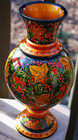 Giant Vintage 14 5  Russian Ussr Khokhloma Lacquer Hand Painted Vase Folk Art