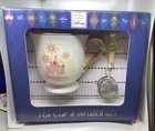 Disneyland Teacup And Saucer Set With Tinkerbell Infuser D23 New In Box Cool