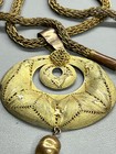Antique Ottoman Turkish Islam Large Pendant Necklace Chain Copper Filigree 30 