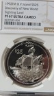 1992 Bv Islands Silver  25 Christopher Columbus Newworld Sighting Land Ngc Pf 68