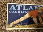 Vintage Advertising Ink Blotter Atlantic Gasoline Gas Woman