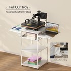                          Movable Heat Press Table With Charging Station  4 Tier Foldable    