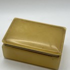 Vintage Mcm Italian Alabaster Hinged Trinket Box - Yellow onyx Tones