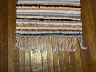 Lovely Antique Swedish Hand Made Rag Rug  25x88 5 Inches  1930s