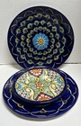 Talavera Hanging Plates Mexican Pottery Folk Art Hand Painted Floral Set Of 4