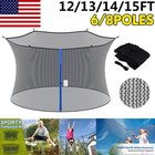 12ft-15ft Round Trampoline Enclosure Safety Net Replacement For 6 8 Pole Fence