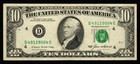 1985  10 Reverse Print Shift Error Crisp Au Federal Reserve Note 