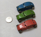 Lot Of 3 Small Vintage Tinplate Cars Made In Japan Unbranded