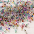 100pcs 4mm Frosted Gold Splattered Glass Rice Beads For Jewelry Making - New