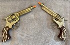 Pair Vtg Toy Cap Guns W Holster Hubley Texan 38 Fragile And Non-operational Read
