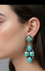 Turquoise Dangle Earrings Sterling Silver Southwestern Boho Statement Jewelry