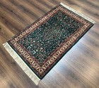 Dark Green Indo Per sian Rug 2 5 X 4  Hand Knotted Wool Small Oriental Carpet