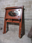   Tall Ornate Antique Oak Fireplace Mantel Oval Mirror   58 X 81   Salvage