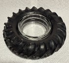 Vintage 1960s Goodyear Tire Glass Ashtray Power Torque Rear Tractor Clear Glass