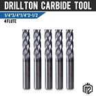 5pcs 4-flute 1 4  X 3 4  X 2-1 2  Solid Carbide End Mills - Altin Coated Cnc Bit