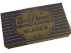Goldtone Razor 48 Double Blades Shaving Vtg 1940s Goldenized Steel 12 Box Nos