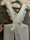 Vintage-style White Cotton Pinafore Apron With Battenburg Lace And Embroidery