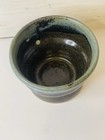 Small Pottery Planter Bowl  Pot Low Bell Glazed Ceramic Green Signed   Vtg