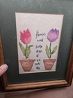 Hand Made Finished Framed Cottagecore Tulip Needlepoint Cross-stitch Country   