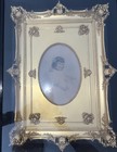 Antique Highly Carved Gold Framed Colorized Child Photo Encased In Shadow Box