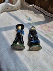 Vintage Cast Iron Amish Man   Woman Couple Figurines Antique Toy 2 x1  Good Cond