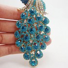 Vintage Peacock Alloy Brooch Pin Pendant Crystal Rhinestone Party Accessories