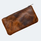 Leather Pencil Case Pouch     Vintage Style Pen Holder For Work School University