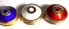 2 Norway Sterling Enamel Salt   Pepper Tops For Short Square Glass Shakers