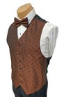 Men s Bill Blass Burnt Orange Tuxedo Vest With Bow Tie Wedding Groom Prom  