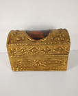 Vintage Italian Florentine Gilt Dome Top Trinket Jewelry Box Lady Portrait