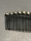 Vintage Sterling Silver Half-bead Hair Barrette Hair Comb Dot Ball Mexico Black