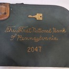 Vintage The First National Bank Of Pennsylvania Locking Deposit Money Bag W  Key