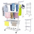 Foldable Laundry Clothes Drying Rack Heavy Duty Rolling Dryer Hanger Stand 4tier