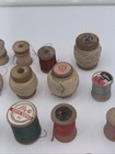 Vtg Lot 50 Wooden Thread Spools Various Colors Coats   Clarks Corticelli