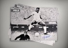 Pele - Brazil Scoring At World Cup Autographed Poster Print  