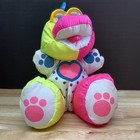 Fisher Price 9    Dinosaur Baby Nylon Vintage 1991 Toy Puffalumps 90s Plush Neon