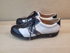 Ecco Hydromax Golf Saddle Shoes Womens Size Eu 39 Us 8-8 5 White Black Spikes